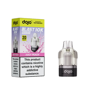 Dojo Blast 10K Prefilled Pods for The Dojo Blast 10k Vape kit - Juicy Peach Flavour 