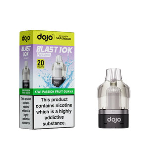 Dojo Blast 10K Prefilled Pods for The Dojo Blast 10k Vape kit - Kiwi Passion Fruit Guava Flavour 