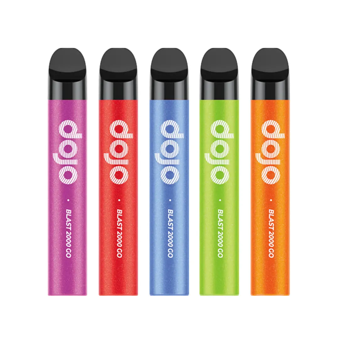 A selection of Dojo Blast 2000 Go pod kits by Vaporesso, offering a sleek and portable vaping solution with high-performance features for on-the-go convenience.