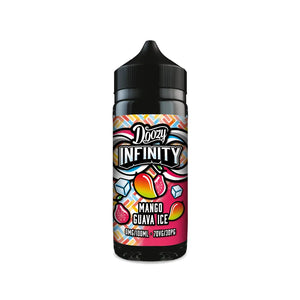 Doozy Infinity 100ml vape juice in mango guava ice flavour for DTL Vaping with subohm vape kits.