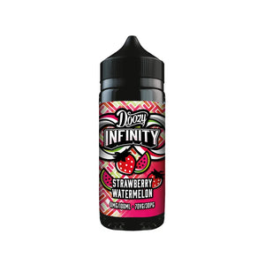 Doozy Infinity 100ml vape juice in strawberry watermelon flavour for DTL Vaping with subohm vape kits.