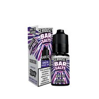 Doozy Seriously Bar Salts Black Ice 10ml e-liquid bottle and packaging with bold purple design.