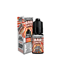 Doozy Seriously Bar Salts, Triple Mango Ice, 20mg nicotine e-liquid bottle and packaging.