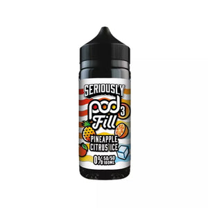 Doozy Seriously Pod Fill Pineapple Citrus Ice Flavour Great for Refillable Pod Vapes, AIO Kits and MTL Vape Tanks