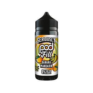 Doozy Seriously Pod Fill Banana Mandarin Flavour 100ml 50vg/50pg Shortfill Vape Juice Perfect for Refillable Pod Vape Kits