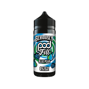 Doozy Seriously Pod Fill Blue Pear Flavour 100ml 50vg/50pg Shortfill Vape Juice Perfect for Refillable Pod Vape Kits