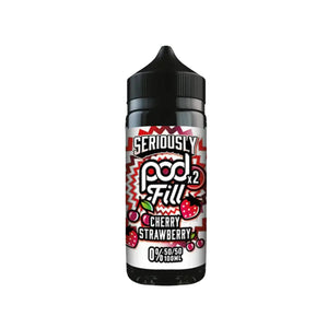 Doozy Seriously Pod Fill Cherry Strawberry Flavour 100ml 50vg/50pg Shortfill Vape Juice Perfect for Refillable Pod Vape Kits