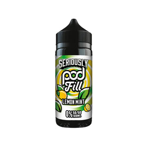 Doozy Seriously Pod Fill Lemon Mint Flavour 100ml 50vg/50pg Shortfill Vape Juice Perfect for Refillable Pod Vape Kits