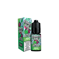 Doozy Seriously Salty Frozen Apple Berry vape juice, 10ml bottle, green and berry-themed packaging.