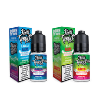 Doozy Tropix Hawaii and Fiji Salts e-liquid bottles with colourful packaging.