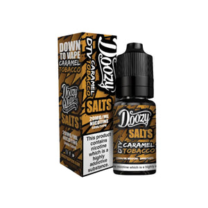 Doozy Vape Caramel Tobacco Flavour 10ml Nic Salt E-liquid perfect for Refillable Vape Kits