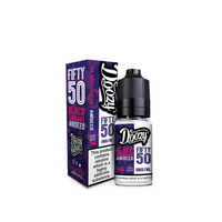 Doozy Vape Fifty 50 e-liquid, Blackcurrant Aniseed flavour, 10ml bottle with packaging.