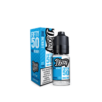 Doozy Vape Fifty 50 Hi Berry 10ml e-liquid bottle and box, 6mg nicotine.