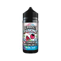 Doozy Vape Seriously Fusionz Strawberry Watermelon Ice e-liquid bottle, 100ml shortfill.