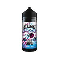 Doozy Vape Co. Seriously Fusionz Triple Berry Ice 100ml bottle with colourful berry graphics.