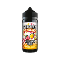 Bottle of Seriously Fusionz White Peach Lemon vape juice, 100ml shortfill.