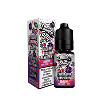 Doozy Vape Fusionz Cherry Sour Raspberry 10ml bottle and box on display.