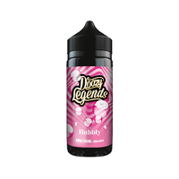 Doozy Legends Bubbly e-liquid bottle, 100ml shortfill with pink bubbly design.