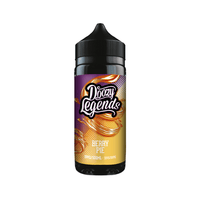 Doozy Legends Berry Pie vape juice bottle with vibrant purple and gold label, 100ml size.