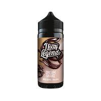 Doozy Legends Dream Shake e-liquid bottle, 100ml shortfill, chocolate and cream design.