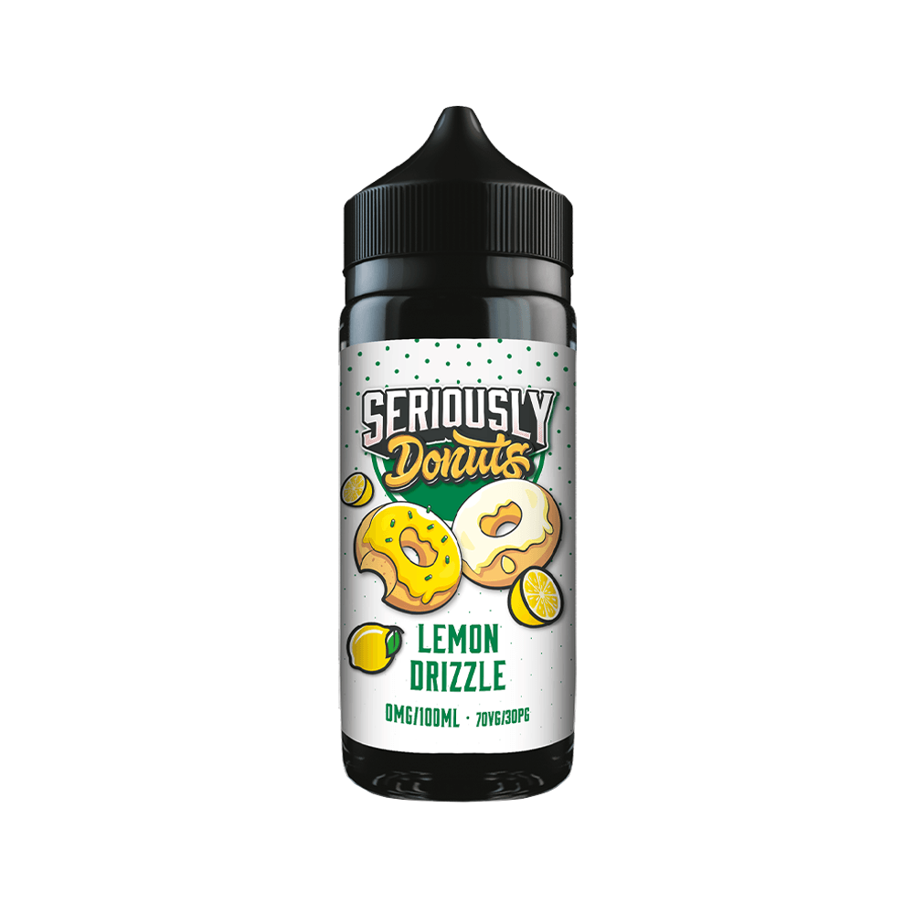 Doozy Vape Seriously Donuts Lemon Drizzle 100ml shortfill bottle.