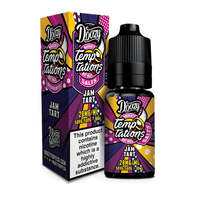 Doozy Vape Temptations Jam Tart 10ml e-liquid with colourful packaging.