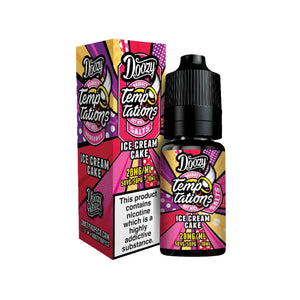 Doozy Vape Temptations Ice Cream Cake Flavour 10ml Nic Salt E-liquid Perfect for Refillable Vape Kits 