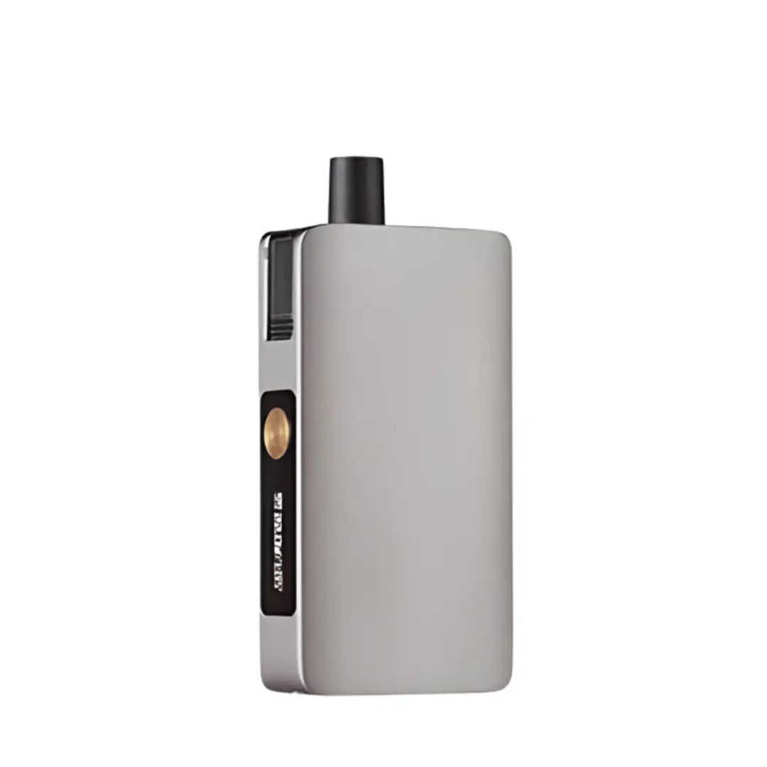 Dotmod Dotpod Max vape kit in gunmetal, sleek design, featuring a gold button on the side.