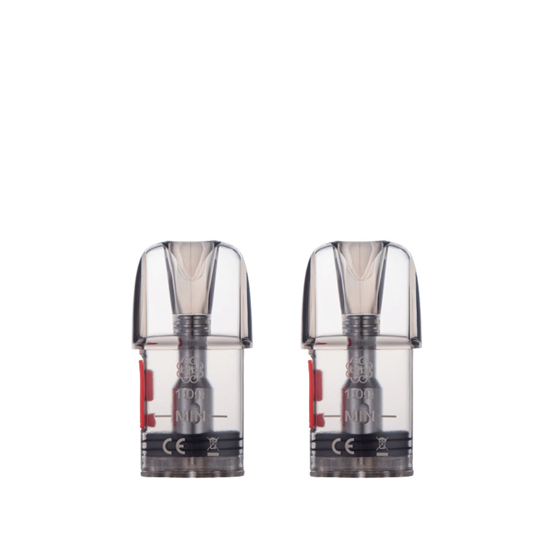 Two Dotmod Dotpod Nano replacement pods with 1.0 ohm resistance, transparent design.