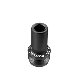 DotMod dotTip Aero Drip Tip showing the 5 different colours available in a row - Silver - Gunmetal - Black - Red - Royal Blue