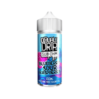 Double Drip Blueberry Sour Raspberry e-liquid bottle, 100ml, nicotine-free shortfill.