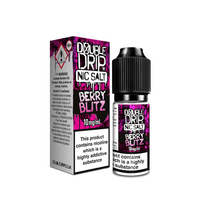 Double Drip Nic Salt Berry Blitz 10ml bottle and box with bold purple and black design.