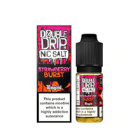 Double Drip Nic Salt Strawberry Burst 10ml e-liquid bottle and packaging.