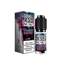 Double Drip Nic Salt Raspberry Sherbet 10ml bottle and box with vibrant graffiti design.