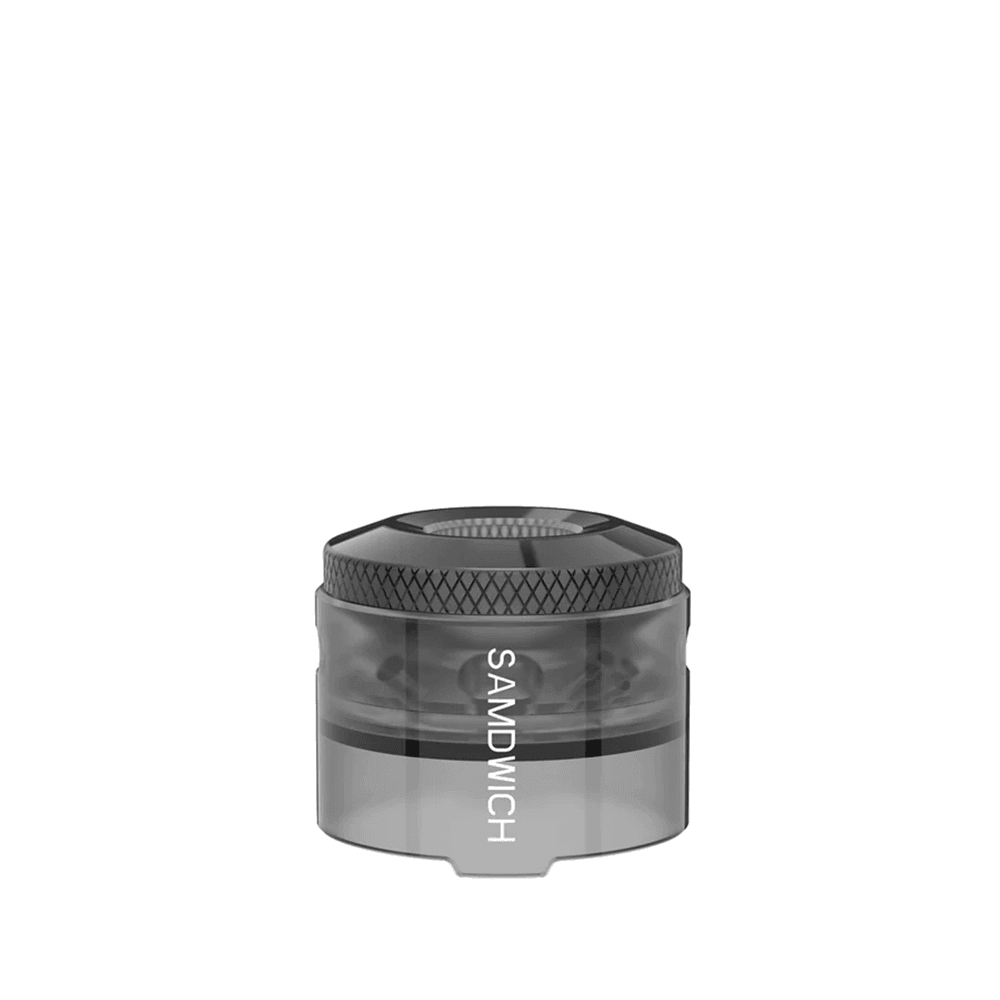 Dovpo Samdwich RDA with translucent polished cap and side airflow, available at Ecigone UK.