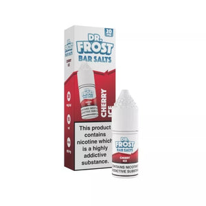 dr frost 10ml bar salt cherry ice flavour available in 10mg and 20mg great for refillable pod vape kits 