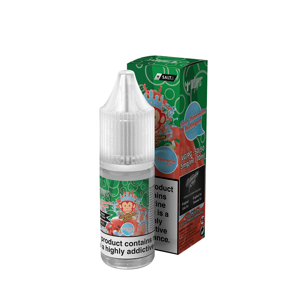 Dr. Vapes Bubblegum Kings 10ml salt e-liquid bottle and box with colourful design.