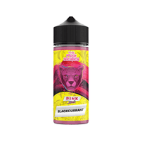 Dr Vapes Pink Series Blackcurrant 100ml shortfill bottle with vibrant leopard design.