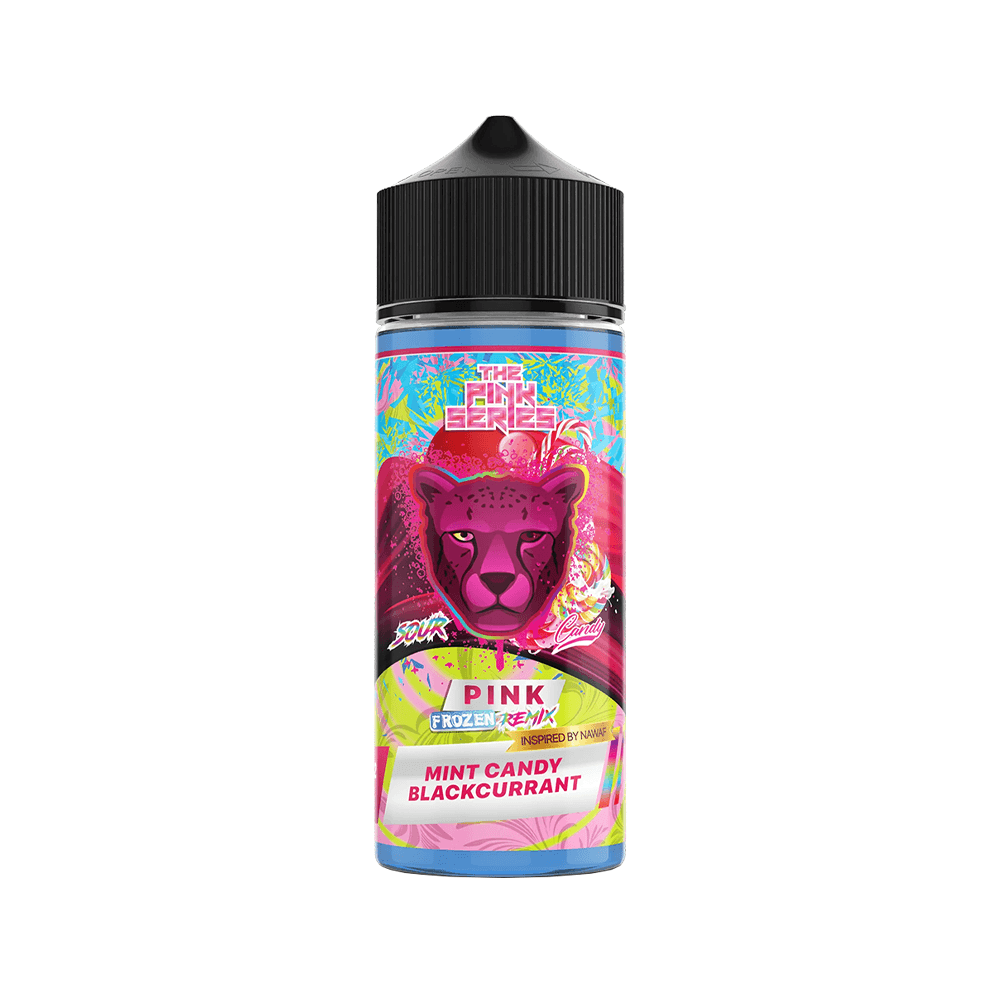 Dr Vapes Pink Series e-liquid bottle, Mint Candy Blackcurrant flavour, 100ml shortfill.