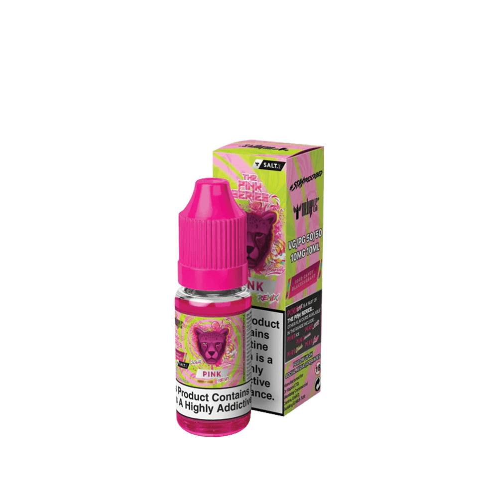 Dr Vapes Pink Series 10ml e-liquid with vibrant packaging and nicotine warning.