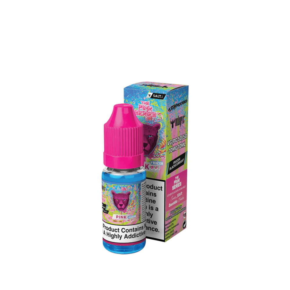 Dr Vapes Pink Series 10ml bottle with colourful packaging and pink cap.