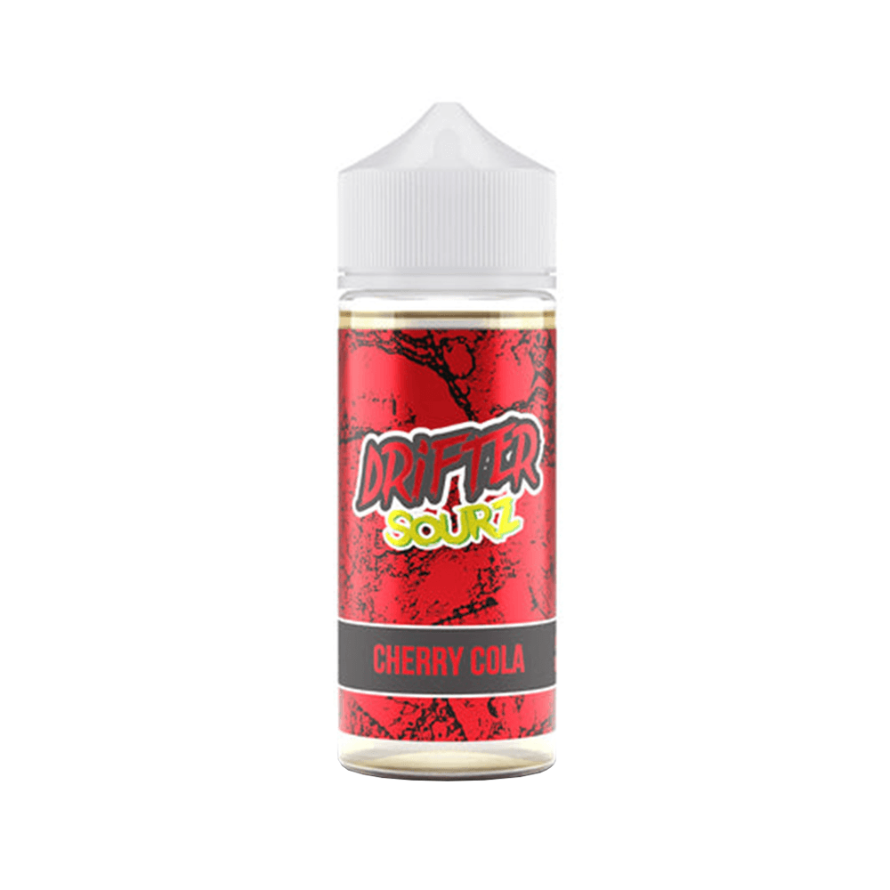 Drifter Sourz Cherry Cola 100ml shortfill bottle with red and black label design.