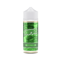 Drifter Watermelon vape juice bottle, green label, 100ml shortfill.