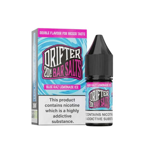 Drifter Bar Salts Blue Razz Lemonade Ice Flavour 10ml Nic Salt E-liquid - Perfect for Refillable Vape Kits 
