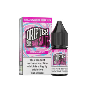 Drifter Bar Salts Cotton Candy Ice Flavour 10ml Nic Salt E-liquid - Perfect for Refillable Vape Kits 