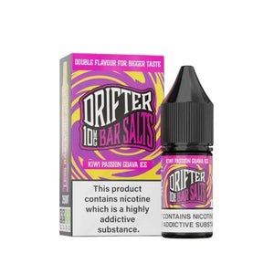 Drifter Bar Salts Kiwi Passion Guava Ice Flavour 10ml Nic Salt E-liquid - Perfect for Refillable Vape Kits 