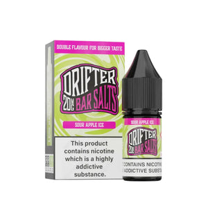 Drifter Bar Salts Sour Apple Ice Flavour 10ml Nic Salt E-liquid - Perfect for Refillable Vape Kits