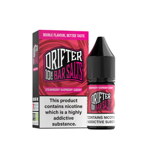 Drifter Bar Salts Strawberry Raspberry Cherry Flavour 10ml Nic Salt E-liquid - Perfect for Refillable Vape Kits 