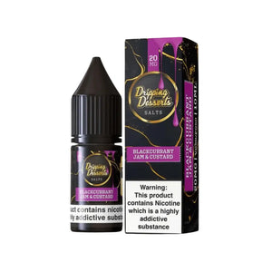 Dripping Desserts Blackcurrant Jam Custard 10ml Dessert Nic Salt E-liquid - Perfect for Refillable Vape Kits