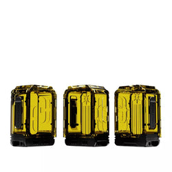 Three Early Bird Compass Boro Tanks in Clear, Pink & Amber.